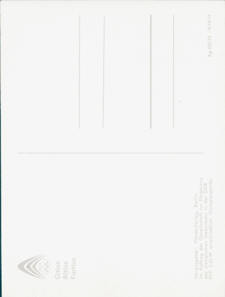 3D Postcard volleyball game, Citius Altius Fortius, company e.g. Promotion d. Olympic idea GDR