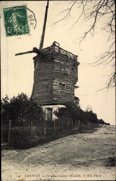 Postcard Sannois Val d'Oise, The oldest mill