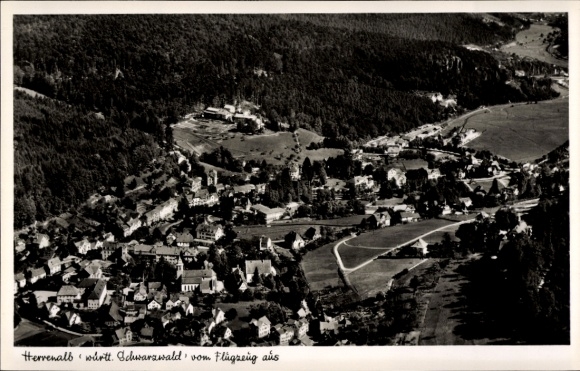 Postcard Bad Herrenalb Württemberg Black Forest, aerial photograph