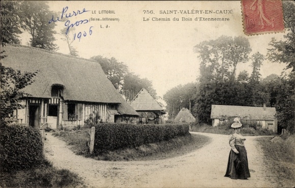 Ak Saint Valery en Caux Seine Maritime, Le Chemin du Bois d'Etennemare