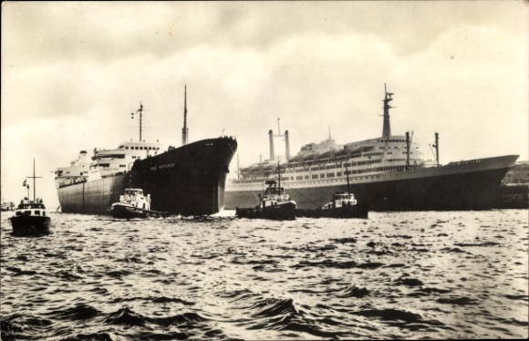 Postcard steamer SS Rotterdam, SS Esso Rotterdam, Holland America Line HAL