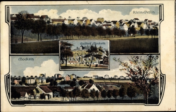 Postcard Dresden Mockritz Kleinpestitz, Panorama, Gasthof Mockritz, Inh. A. Heyne