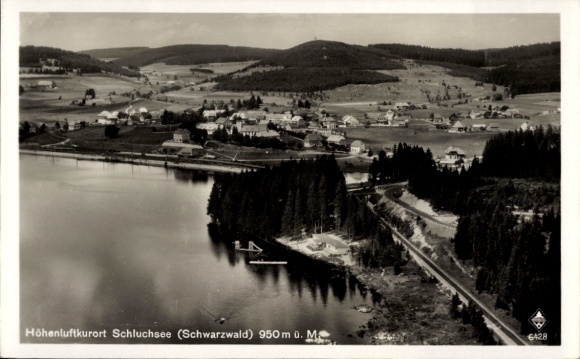 Postcard Schluchsee in the Black Forest, aerial photograph