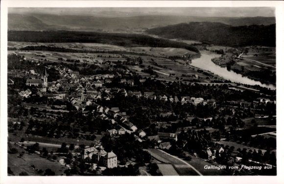 Ak Gailingen am Hochrhein, Fliegeraufnahme
