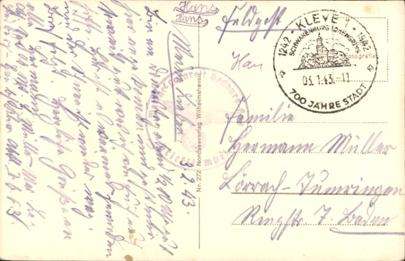 Postcard German warship, battleship Admiral Scheer, Kriegsmarine