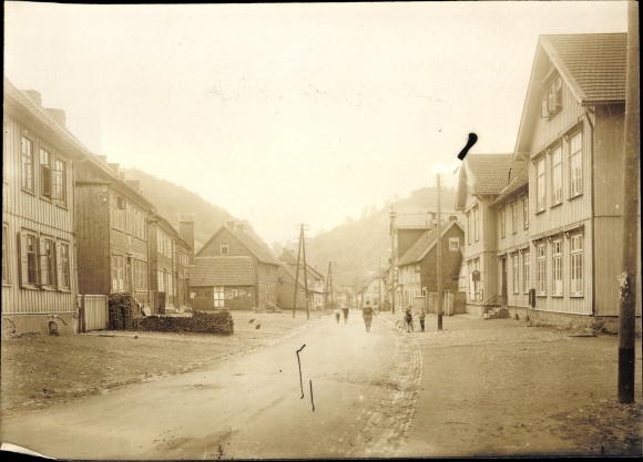Fot. Wieda Walkenried w górach Harz, fragment ulicy we wsi, ok. 1920 r