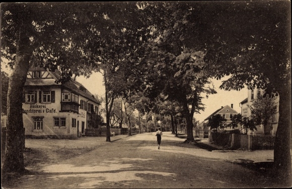 Postcard Schwepnitz Sachsen, Königsbrücker Straße, bakery confectionery café