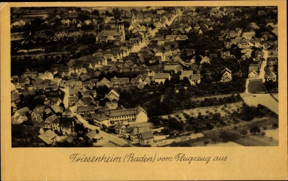 Postcard Friesenheim in Baden, aerial view