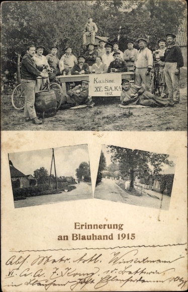 Postcard Blauhand Bockhorn Friesland, sailors, canteen, I WK