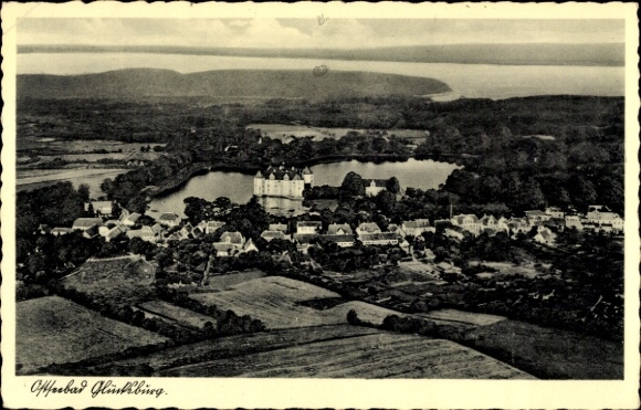 Postcard Glücksburg on the Baltic Sea, aerial photograph
