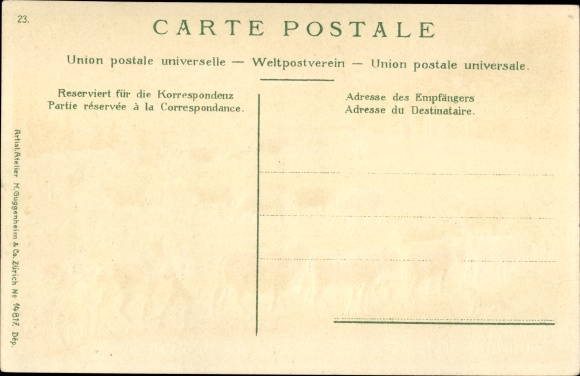 Embossed PC Switzerland, Alpfahrt, Départ pour les Alpes, cows