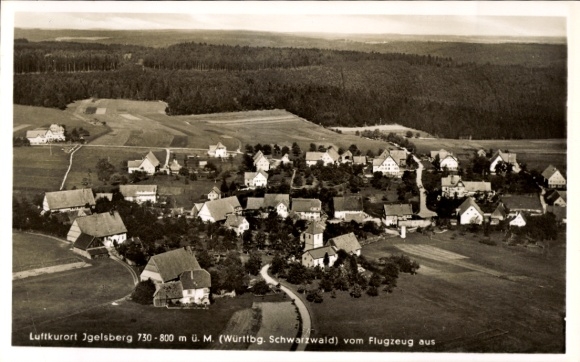 Ak Igelsberg Freudenstadt im Schwarzwald, Fliegeraufnahme