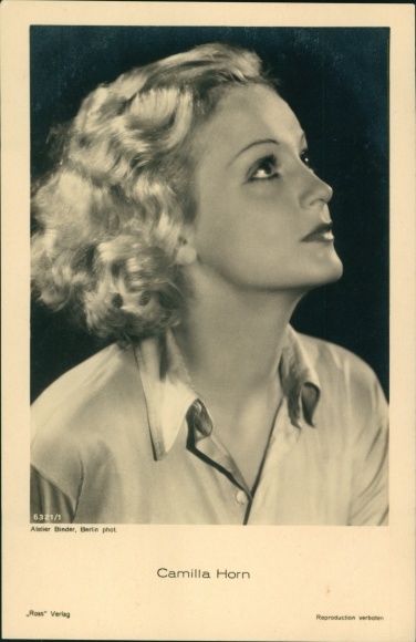 Postcard actress Camilla Horn, portrait, Ross Verlag 6321/1
