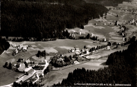 Ak Buhlbach Baiersbronn im Schwarzwald, Luftkurort  Schwarzwald, Landschaft, Hügel, Häuser