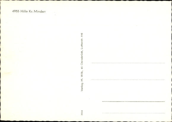 Postcard Hille in East Westphalia, bridge, local sections
