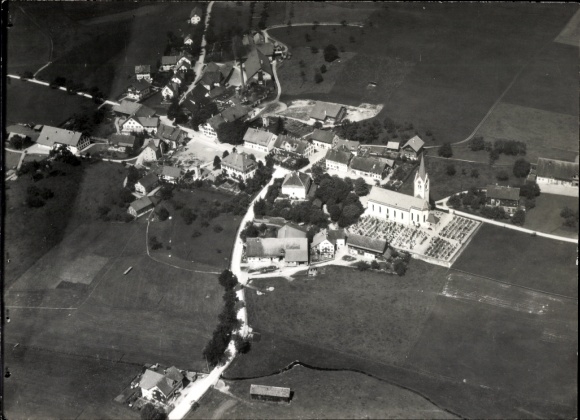 Postcard Eisenharz Argenbühl in Allgäu, aerial photograph