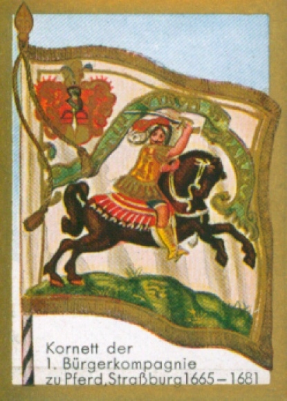 Collection picture historical flags picture 133, cornet of the 1st citizens' company on horseback Strasbourg 1665