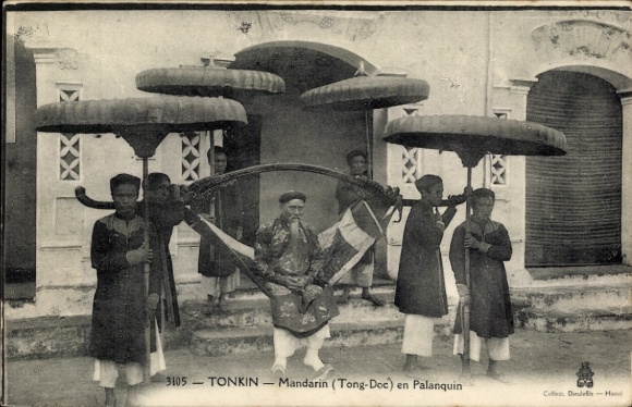 Postcard Tonkin Vietnam, Mandarin en Palanquin, Tong-Doc