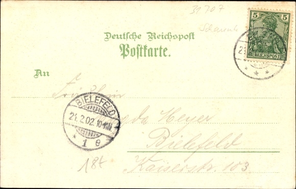 Chromo-Litho Bad Eilsen Lower Saxony, restoration and lodging house, H. Tünnermann, Kursaal, costumes