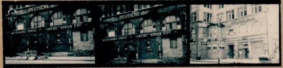 Contact print photos Berlin Tiergarten, 3 photos approx. 4x2 cm, Potsdamer Straße 139, Deutsche Bank