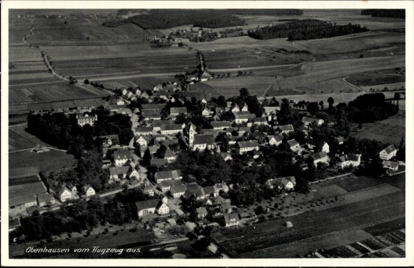 Postcard Obenhausen Markt Buch Schwaben, aerial photograph
