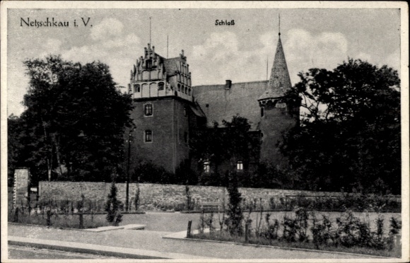 Ak Netzschkau im Vogtland, Teilansicht vom Schloss