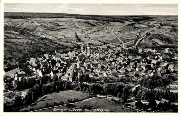 Postcard Röttingen an der Tauber Lower Franconia, aerial photograph