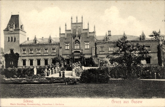 Postcard Gusow Platkow im Oderbruch, Castle