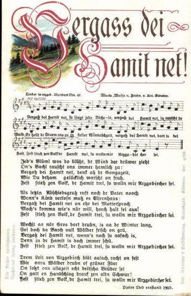 30 individual song cards, Anton Günther