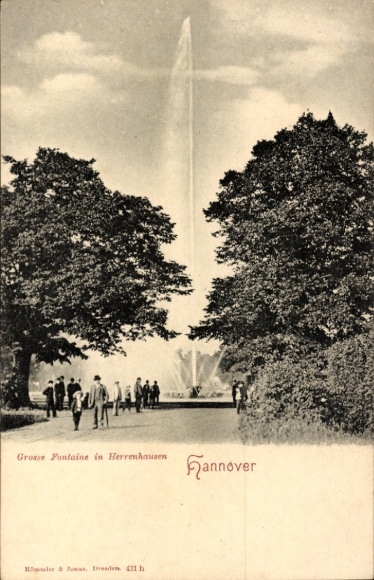 Postcard Herrenhausen Hannover in Lower Saxony, Great Fountain
