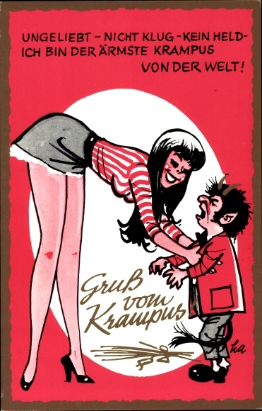 Artysta KP Krampus, Niekochany, niemądry, nie bohater, brunetka w minispódniczce, nogi, piersi