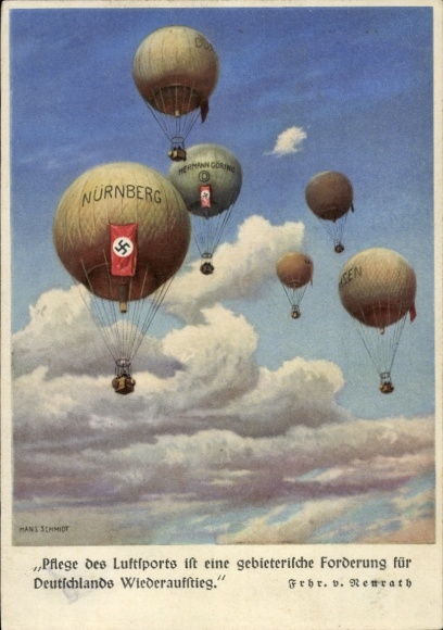 Künstler Ak Schmidt, Hans, Ballons, Pflege des Luftsports für Deutschlands Wiederaufstieg, NSFK