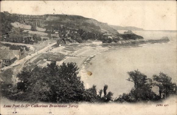 PC Kanalinsel Jersey, Küstenansicht, Anne Port, Sie Catherines Breakwater
