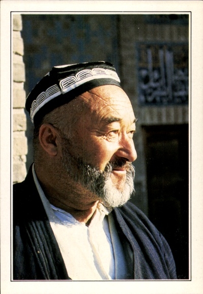 Postcard Samarqand Samarkand Uzbekistan, Muslim man
