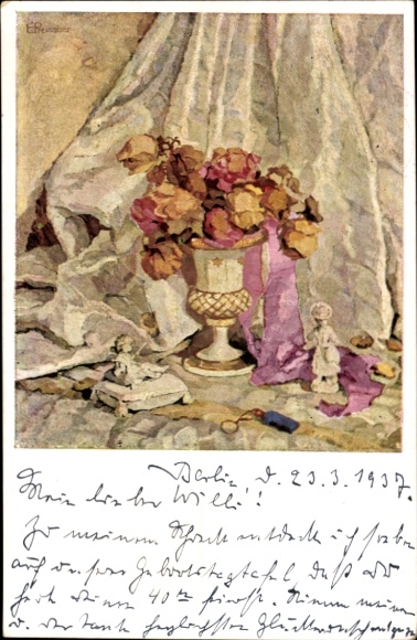 Artysta KP Else Preußner, Elegia, Martwa natura, Zwiędłe kwiaty, Pomorski Związek Artystów