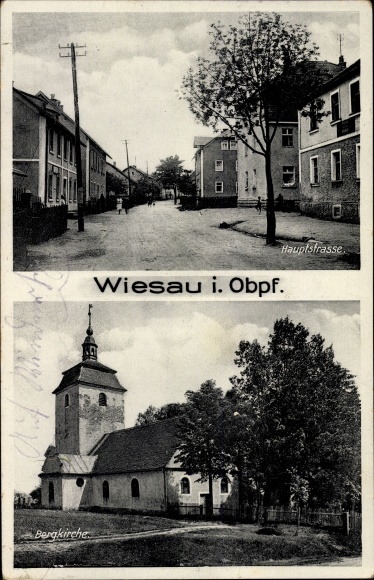 KP Wiesau in der Oberpfalz, główna ulica, kościół górski