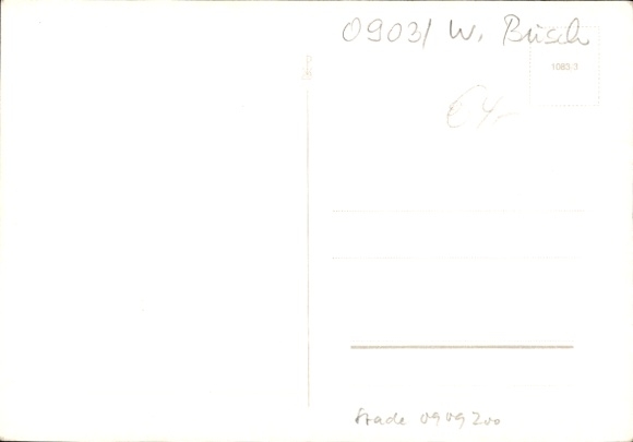 Postcard Max and Moritz, garden fence, grain stalk