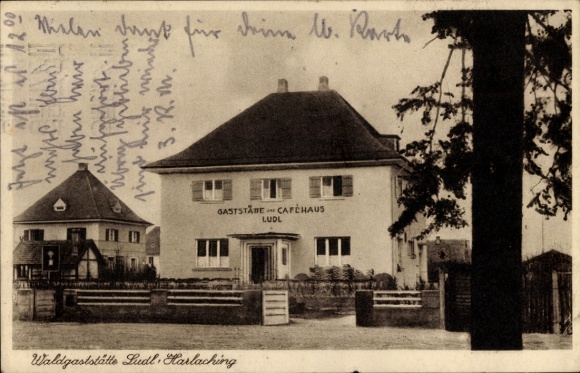 Ak Harlaching München, Waldgaststätte Café Ludl
