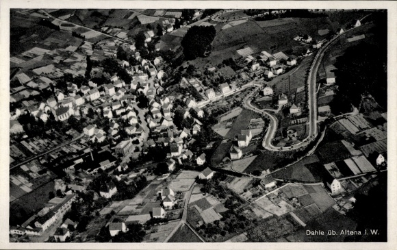 Postcard Dahle Altena in the Sauerland, aerial photograph