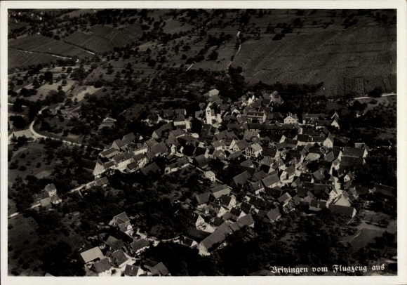 Postcard Britzingen Müllheim in the district of Breisgau Hochschwarzwald, aerial photograph of the town
