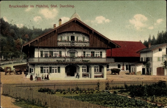 Postcard Valley district of Miesbach in the Oberland region of Upper Bavaria, Inn Bruckmüller im Mühltal