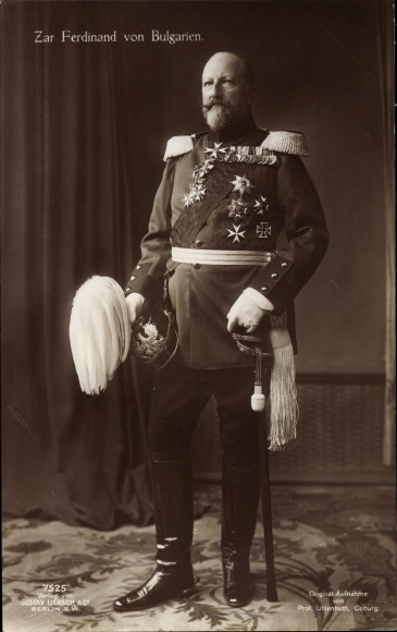 PC Tsar Ferdinand I of Bulgaria, portrait in uniform, order