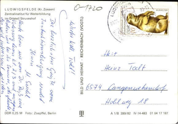 Postcard Struveshof Ludwigsfelde in Brandenburg, central institute for further education