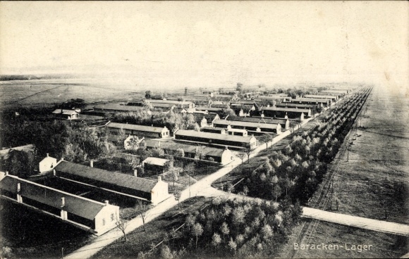 Postcard Lagerlechfeld Graben in Swabia, barracks camp