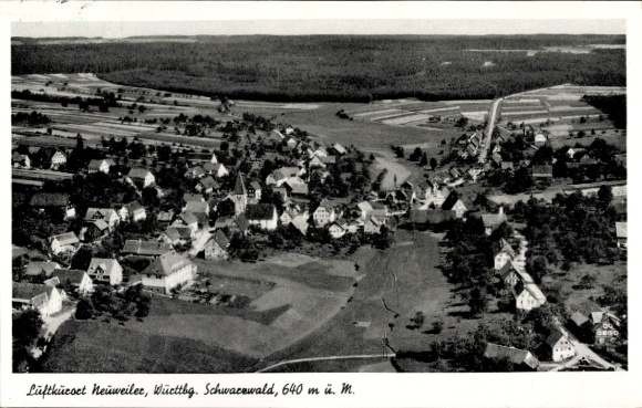 Postcard Neuweiler in the Black Forest, aerial photograph