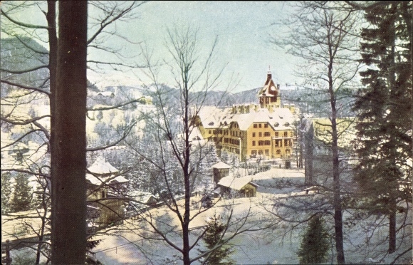 Postcard Semmering in Lower Austria, Hotel Erzherzog Johann in winter