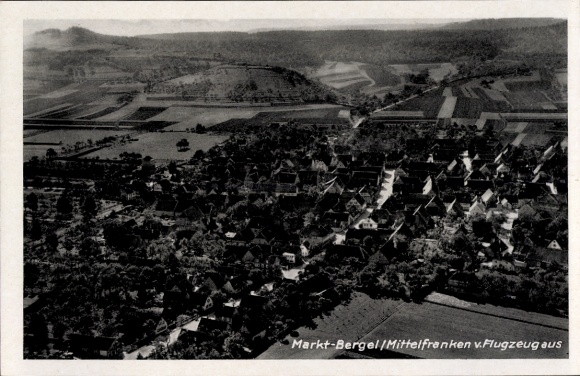 Postcard Marktbergel Middle Franconia, aerial photograph