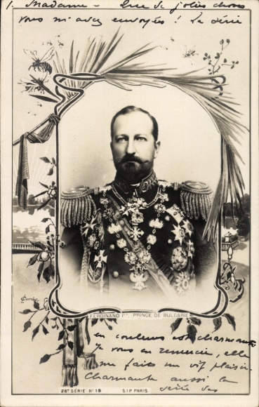 Passepartout Postcard Ferdinand I, Prince of Bulgaria