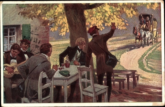 Artist song Postcard Hey, Paul, What comes from the heights, folk song card no. 33