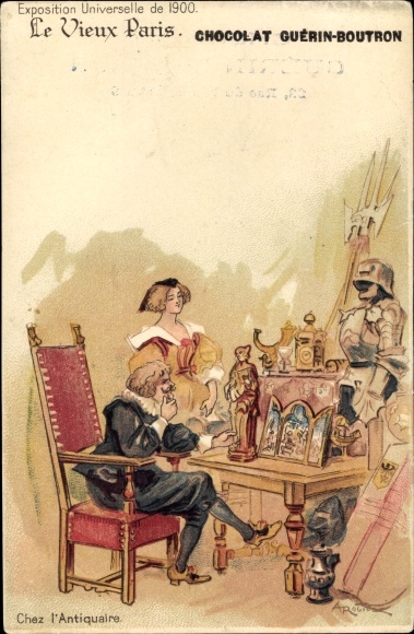 Artist Chromo-Litho Robida, A., Universal Exhibition of 1900, Chez l&#39;Antiquaire